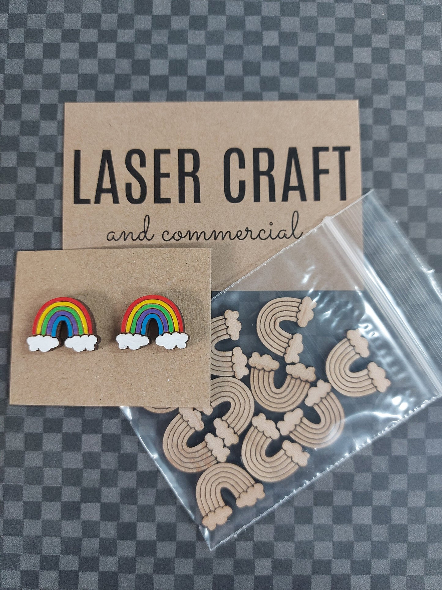 Earrings Rainbow, Laser Cut Solid Maple Wood Rainbow Earring Blanks, Jewellery Making