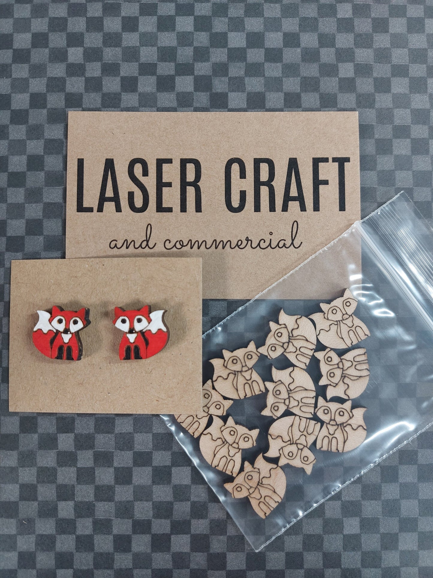 Earrings Fox, Laser Cut Solid Maple Wood Fox Earring Blanks, Jewellery Making