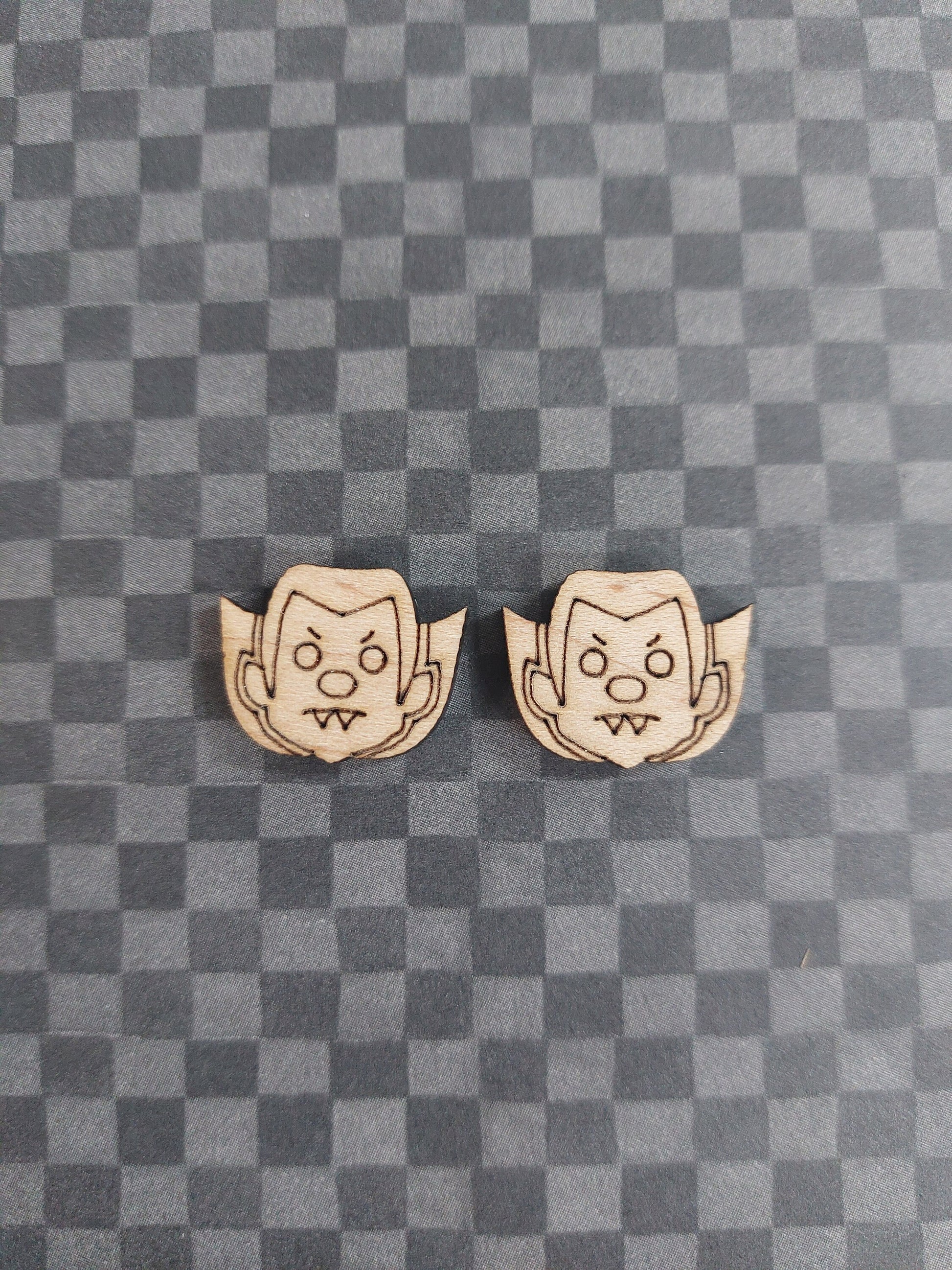 Earrings Vampire, Laser Cut Solid Maple Wood Vampire Earring Blanks, Jewellery Making