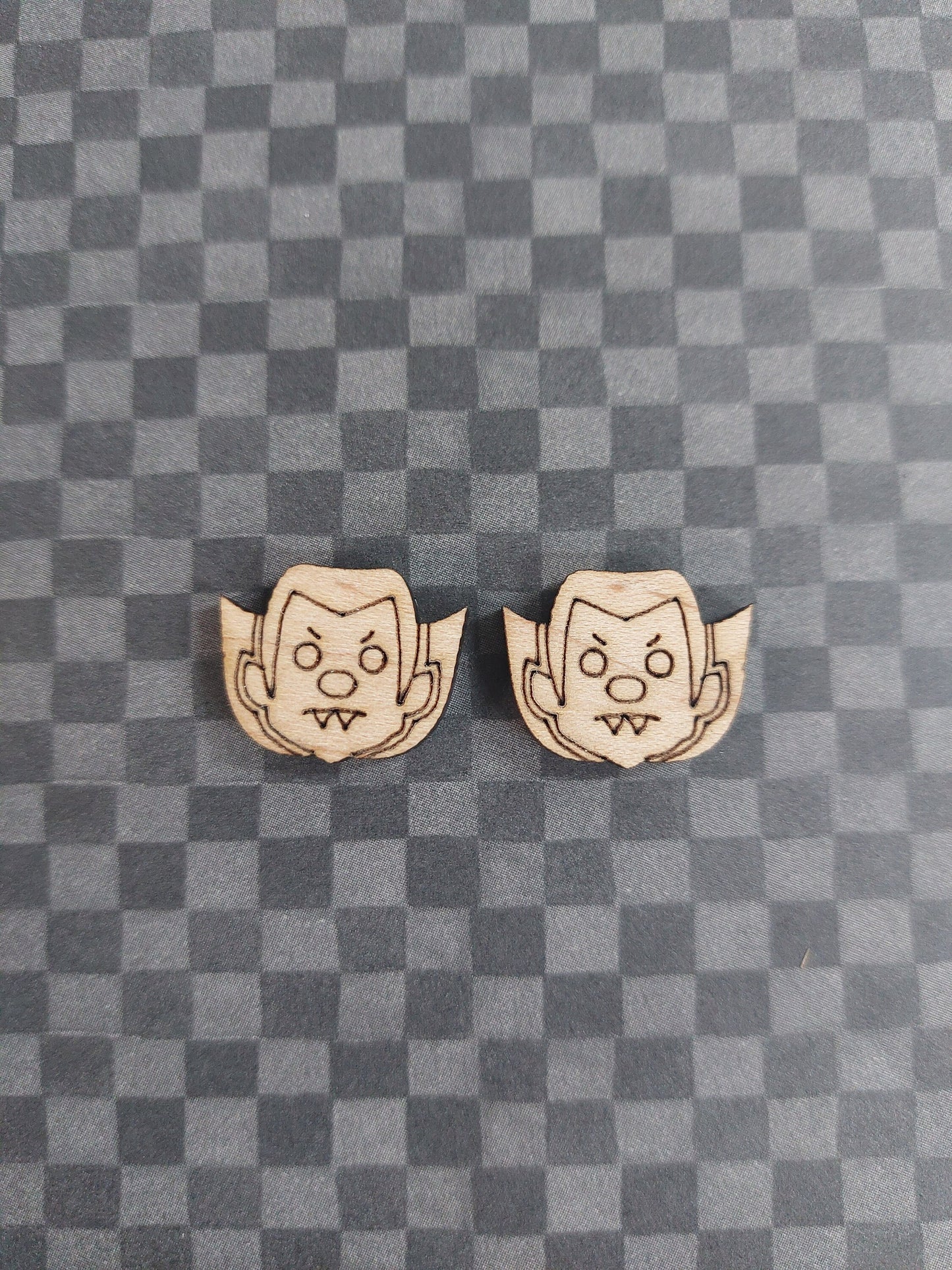 Earrings Vampire, Laser Cut Solid Maple Wood Vampire Earring Blanks, Jewellery Making