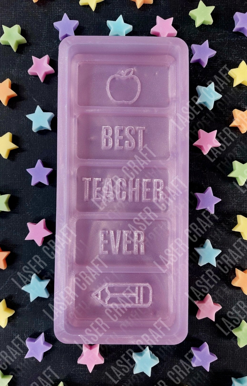 Best Teacher Ever Snap Bar Silicone Mould for wax