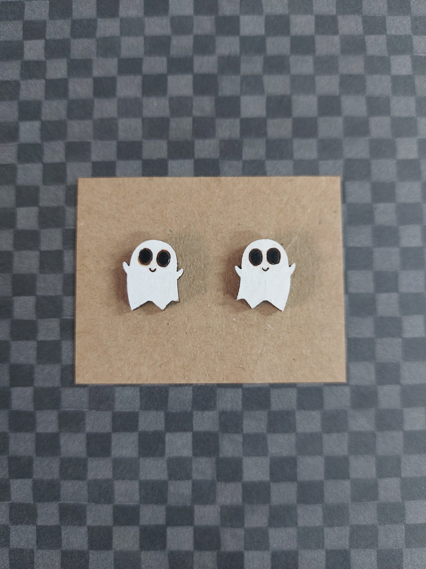 Earrings Ghost, Laser Cut Solid Maple Wood Ghost Earring Blanks, Jewellery Making