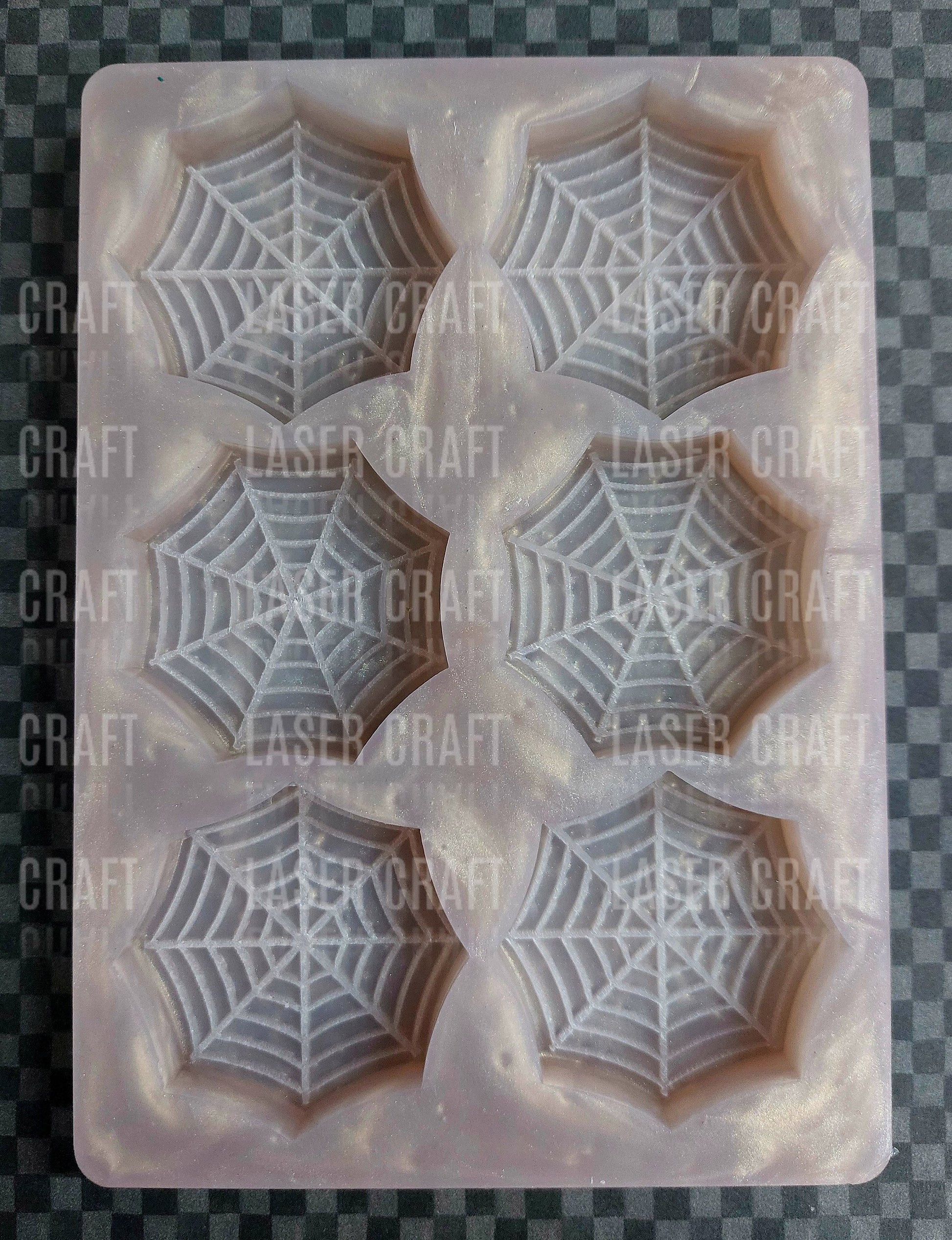 Cobweb 6 Cell Silicone Mould for wax, soap resin etc