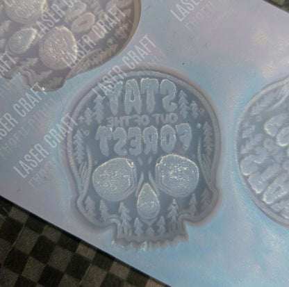 Forest skull silicone mould for resin 3mm thick