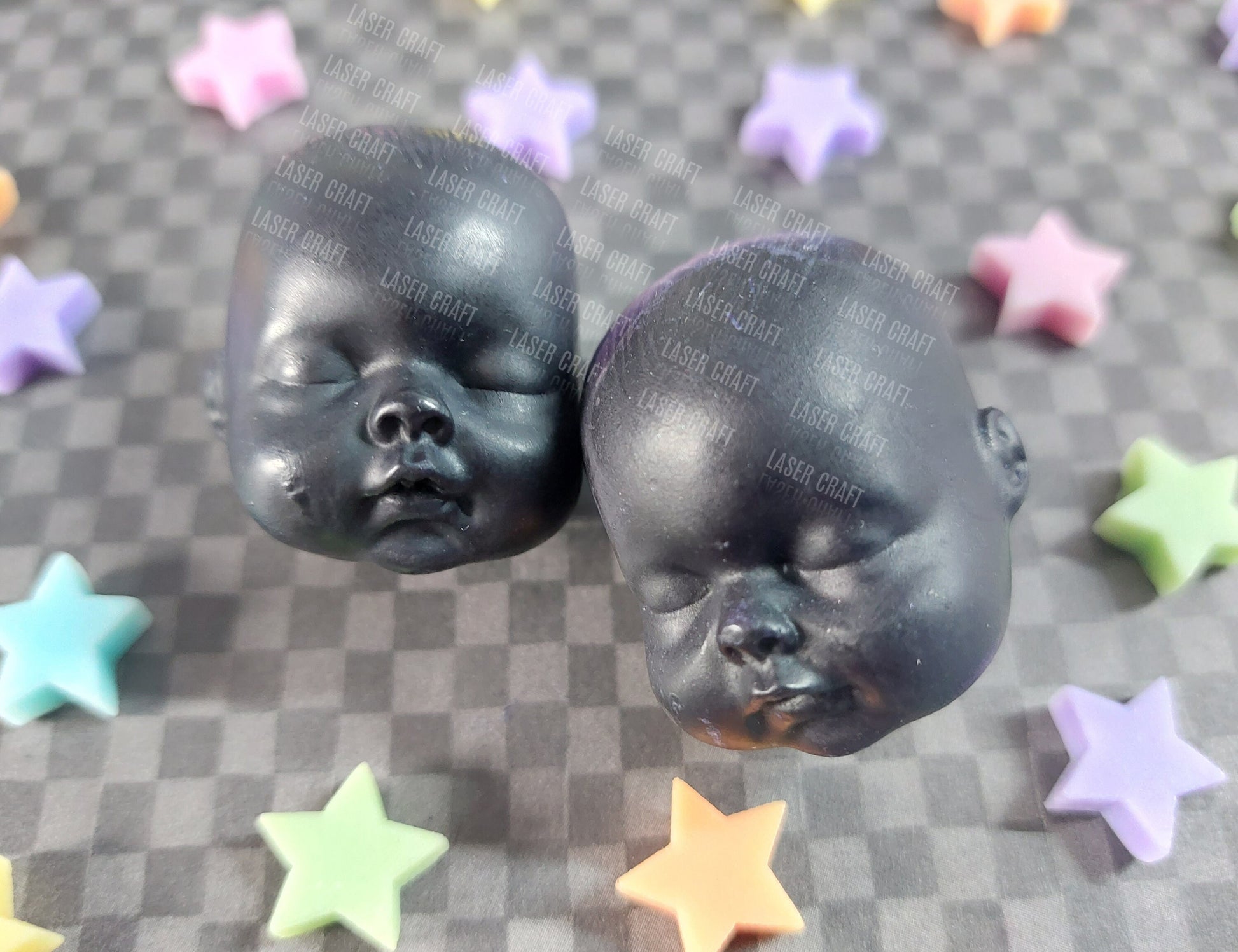 Baby Doll Head Silicone Mould for wax, resin, soap etc