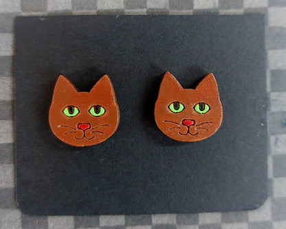 Earrings Cat, Laser Cut Solid Maple Wood Cat Earring Blanks, Jewellery Making