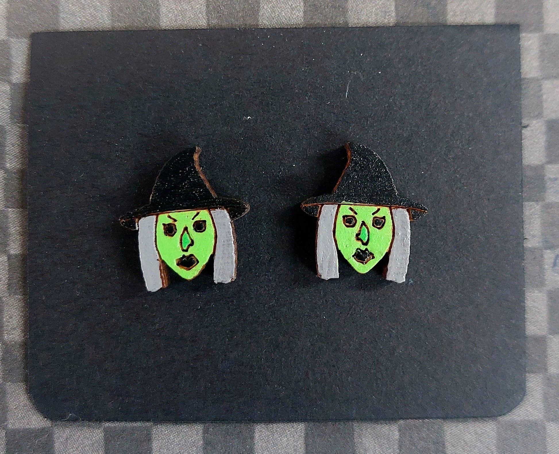 Earrings Witch, Laser Cut Solid Maple Wood Witch Earring Blanks, Jewellery Making