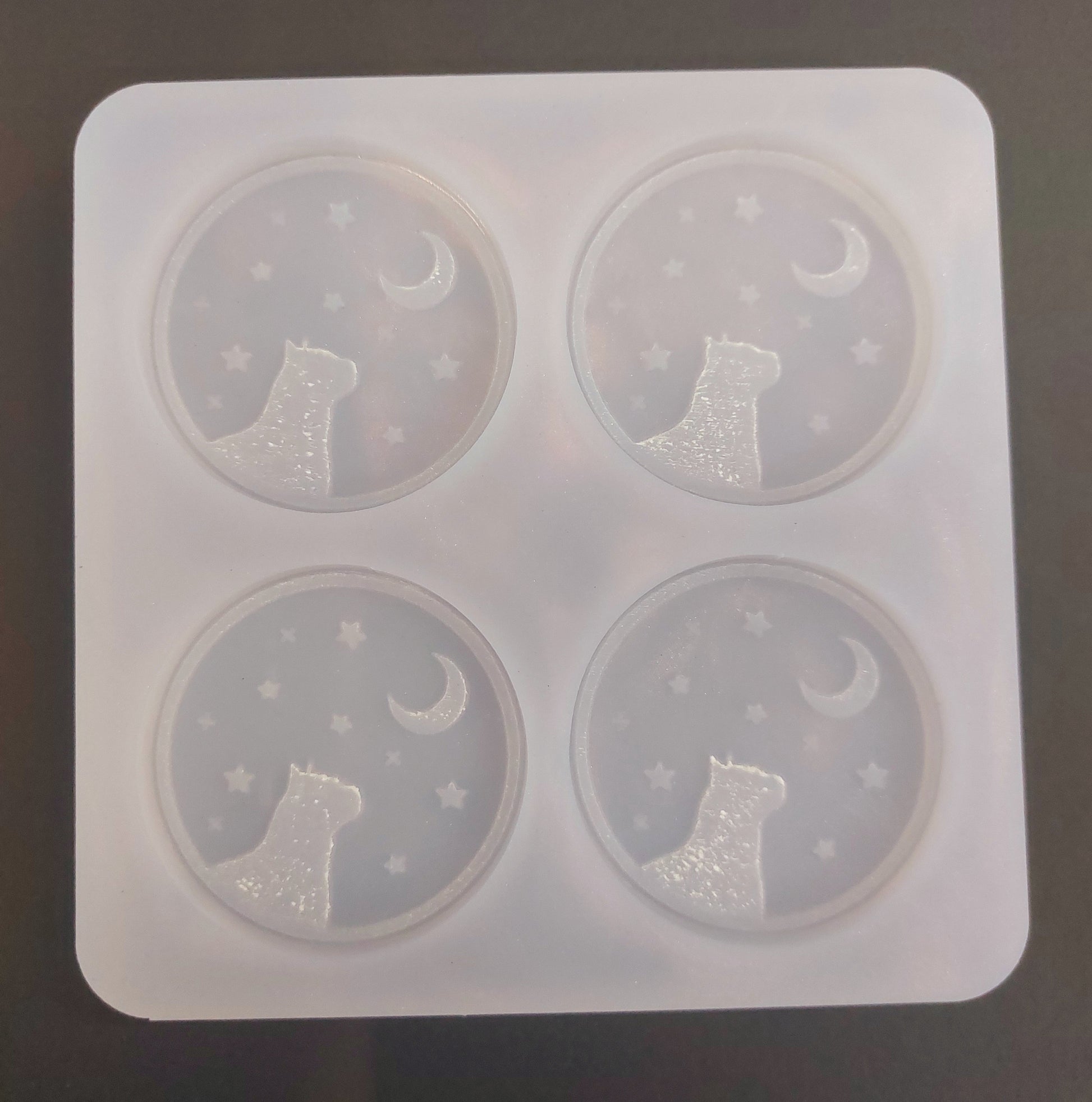 Cat and Moon Disc 5mm Resin Mould