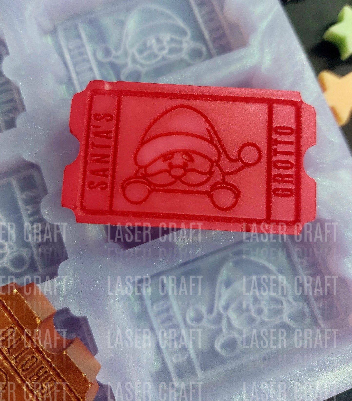 Santa's Grotto Ticket Silicone Mould for wax melts, resin and more