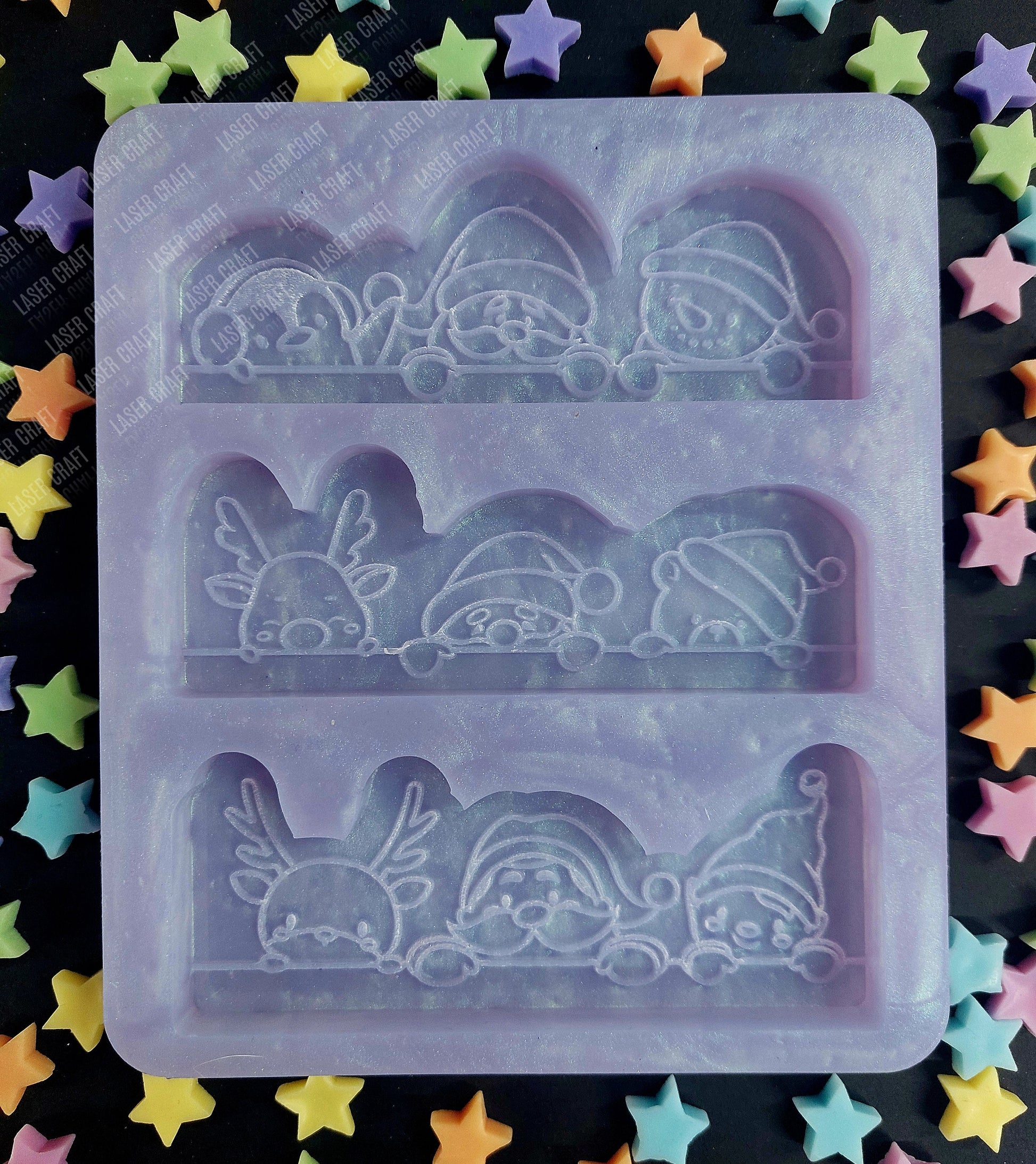 Christmas Characters Silicone Mould for wax melts, resin and more