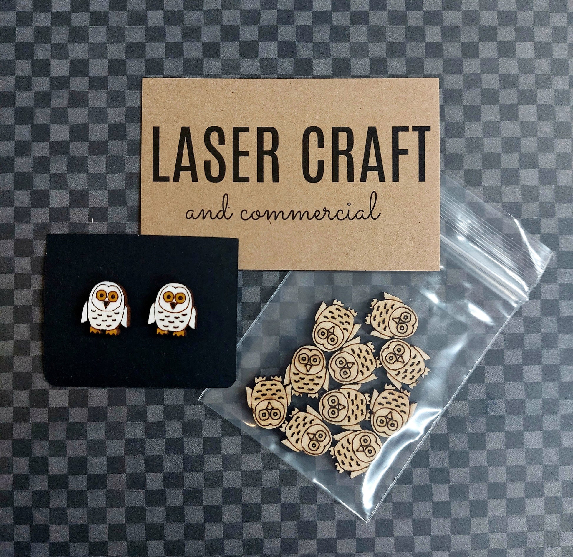 Earring Snowy Owl, Laser Cut Solid Maple Wood Snowy Owl Earring Blanks, Jewellery Making