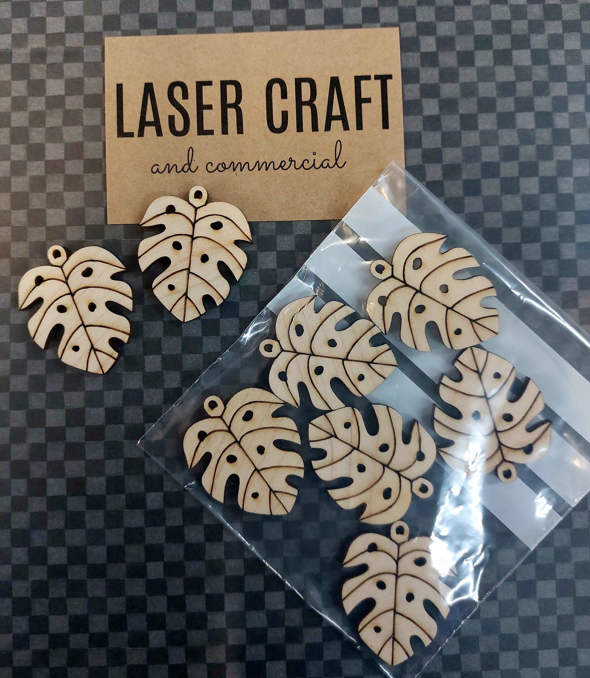 Earrings Monstera Leaf, Laser Cut Solid Maple Wood Monstera Leaf Earring Blanks, Jewellery Making