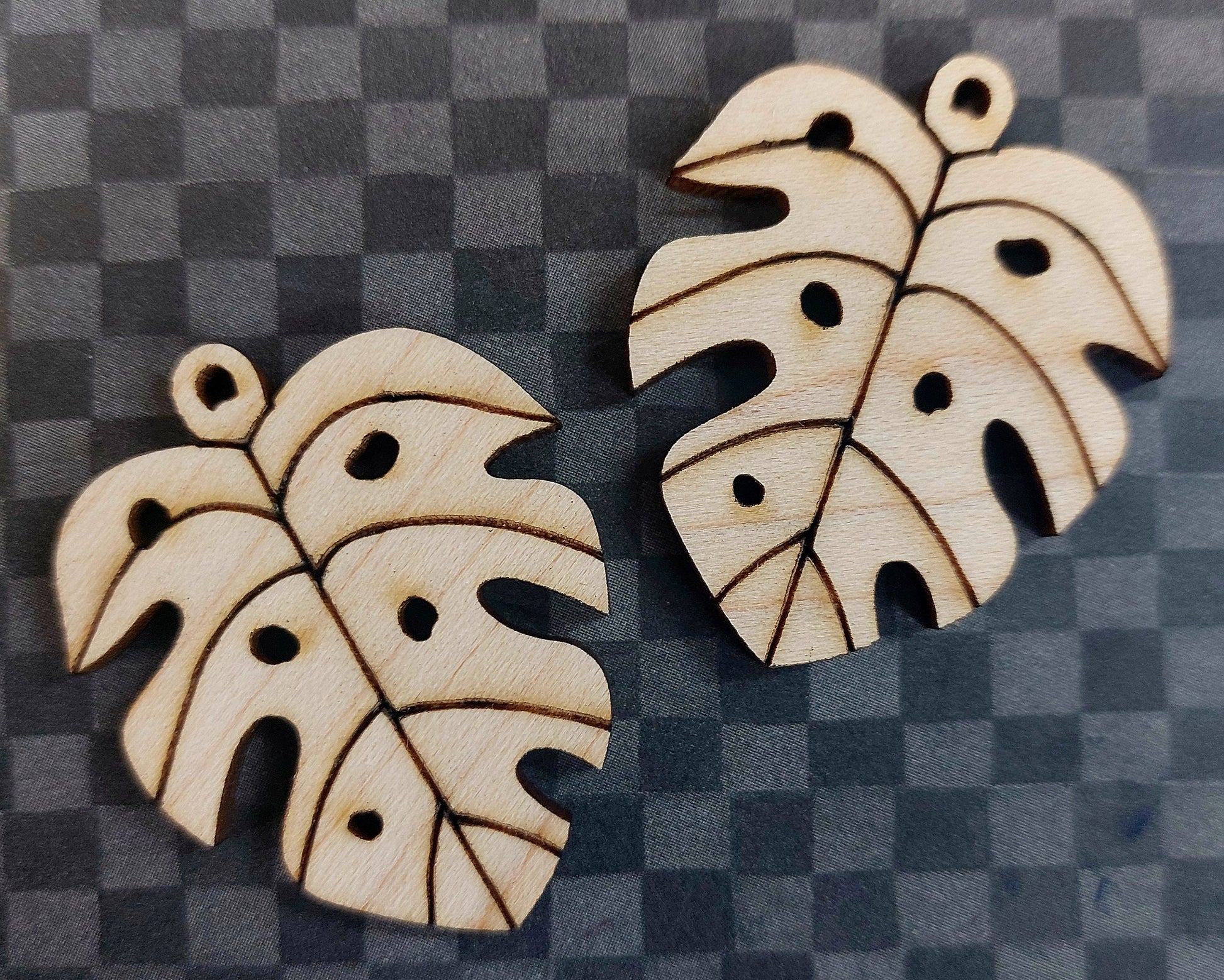 Earrings Monstera Leaf, Laser Cut Solid Maple Wood Monstera Leaf Earring Blanks, Jewellery Making
