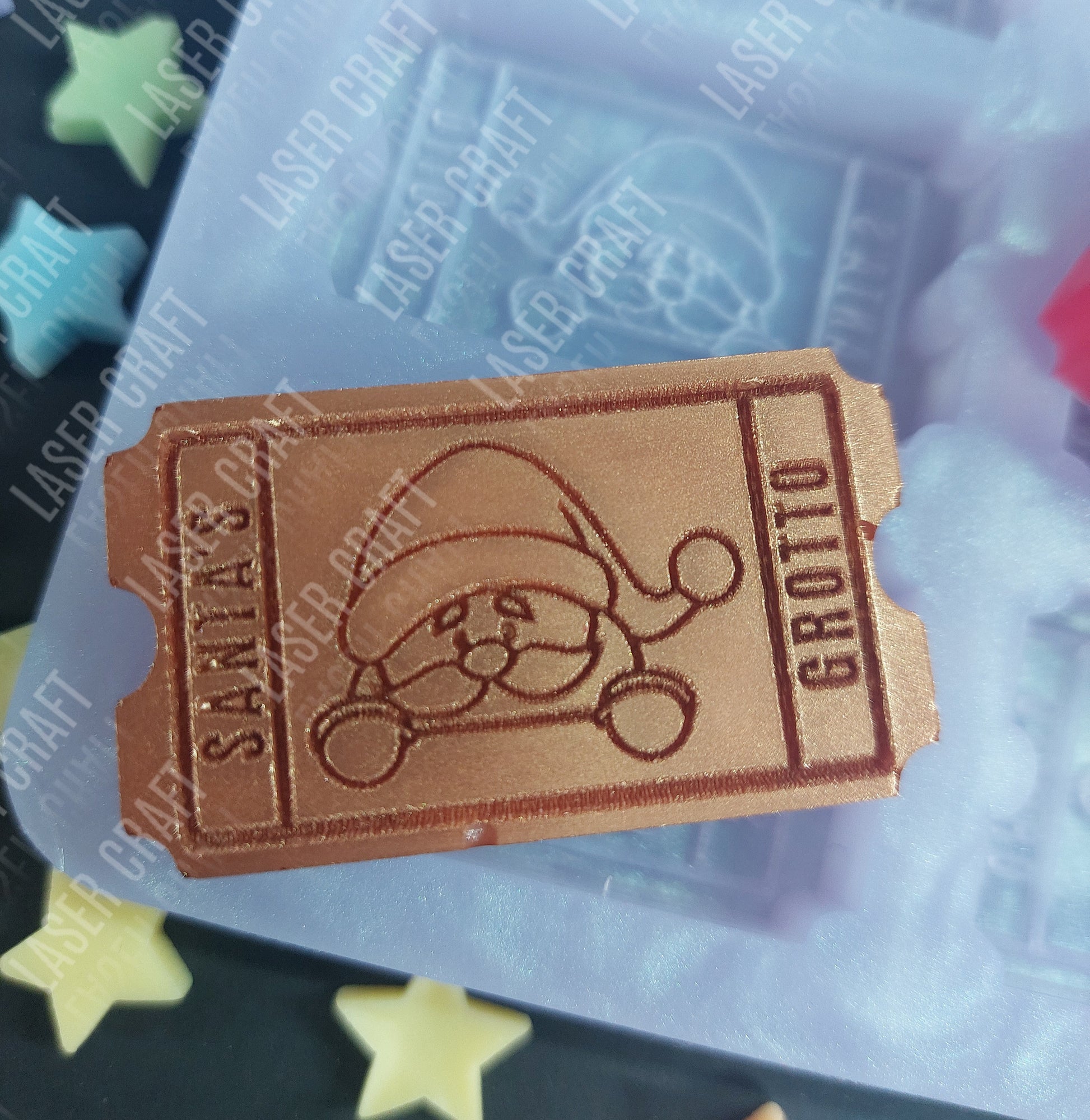 Santa's Grotto Ticket Silicone Mould for wax melts, resin and more