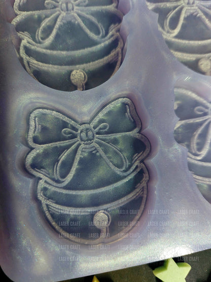 Creepy Christmas Bell 6 Cell Silicone Mould for wax, resin etc