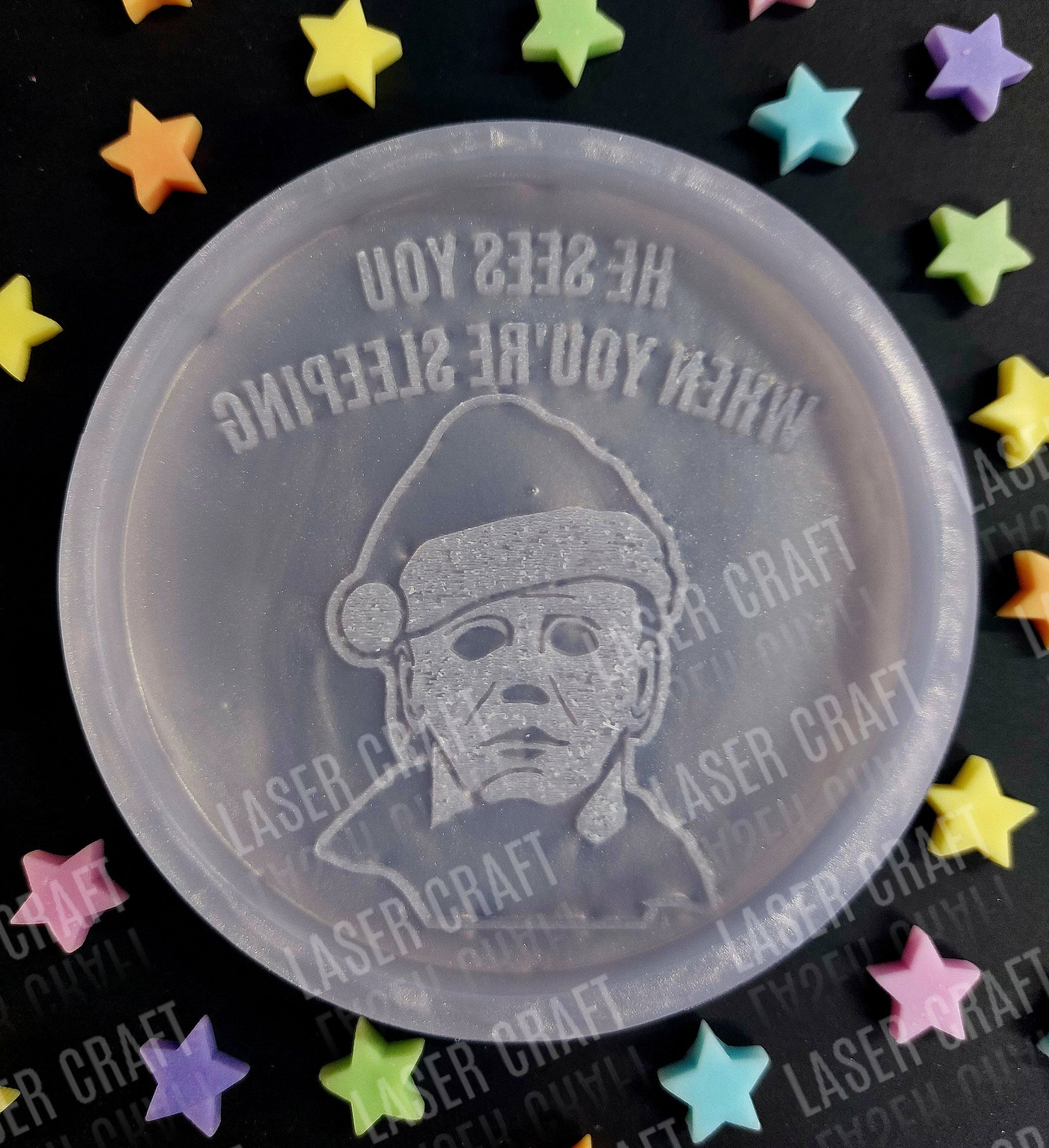 Christmas Mike Disc Silicone Mould for wax resin soap