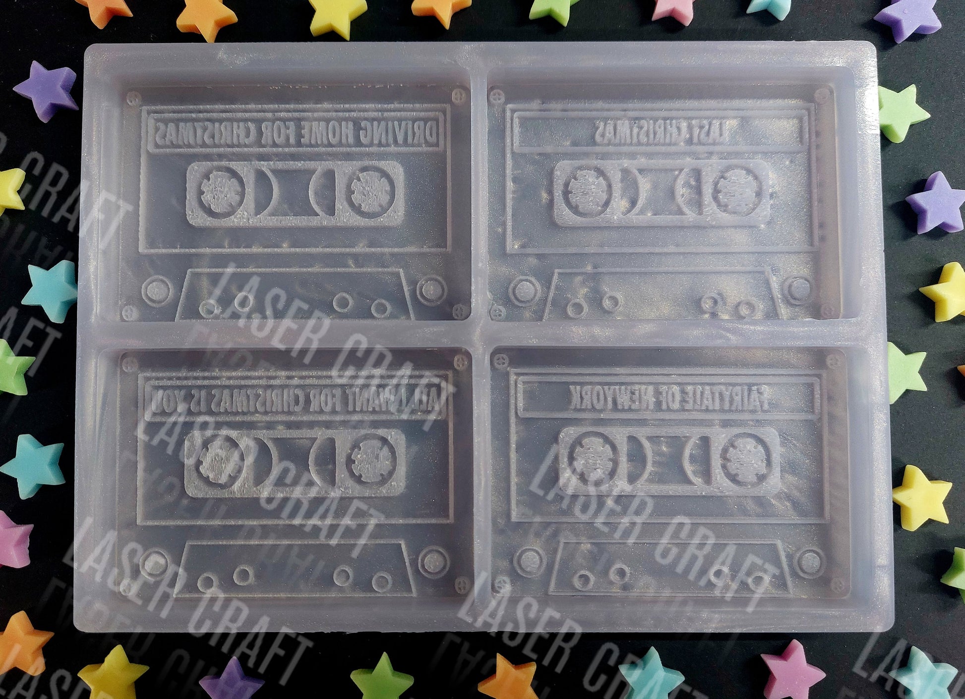 Christmas Cassette Tape Mould for wax, resin, soap etc
