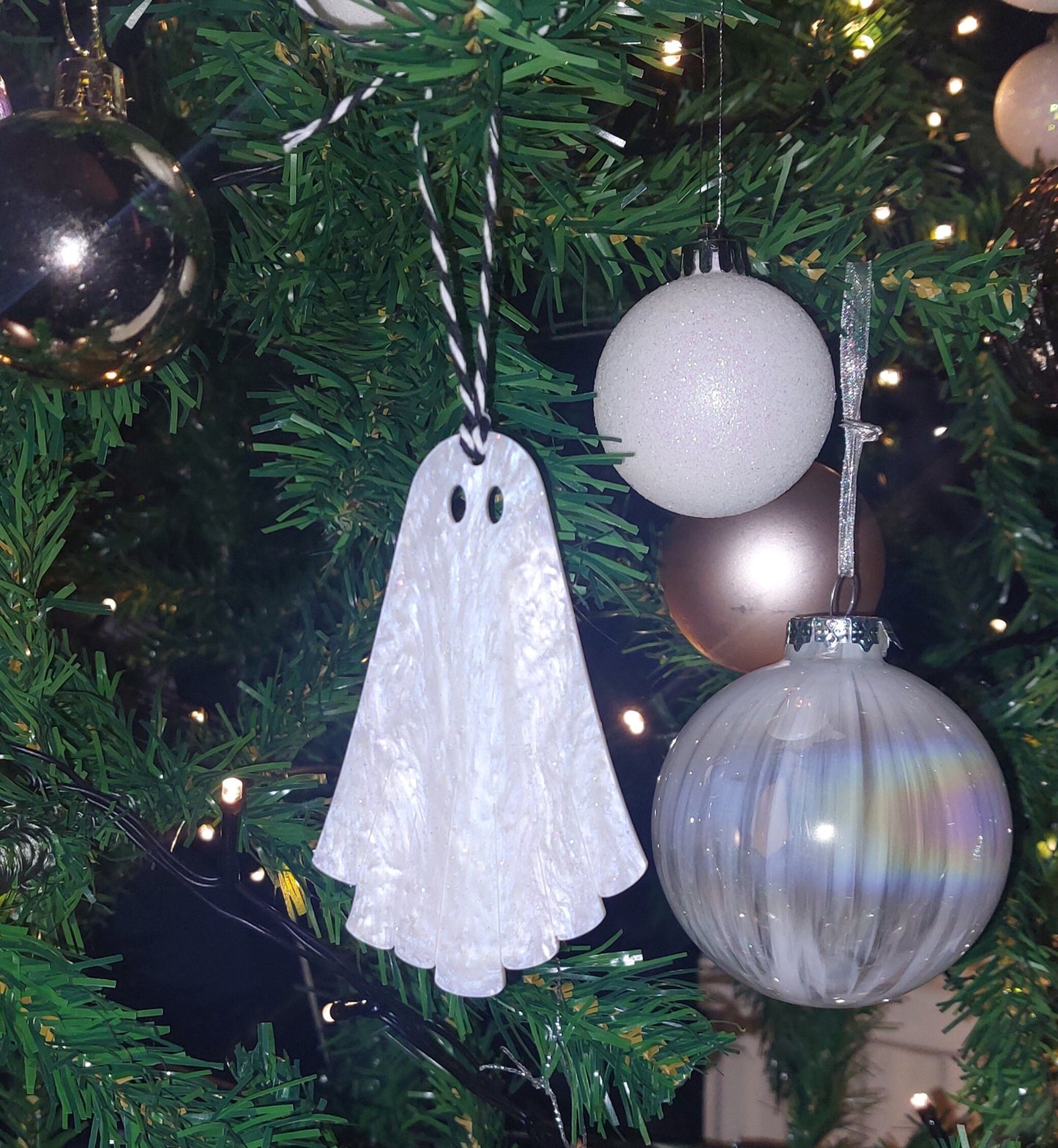 Ghost Christmas/Halloween Tree Acrylic Ornament