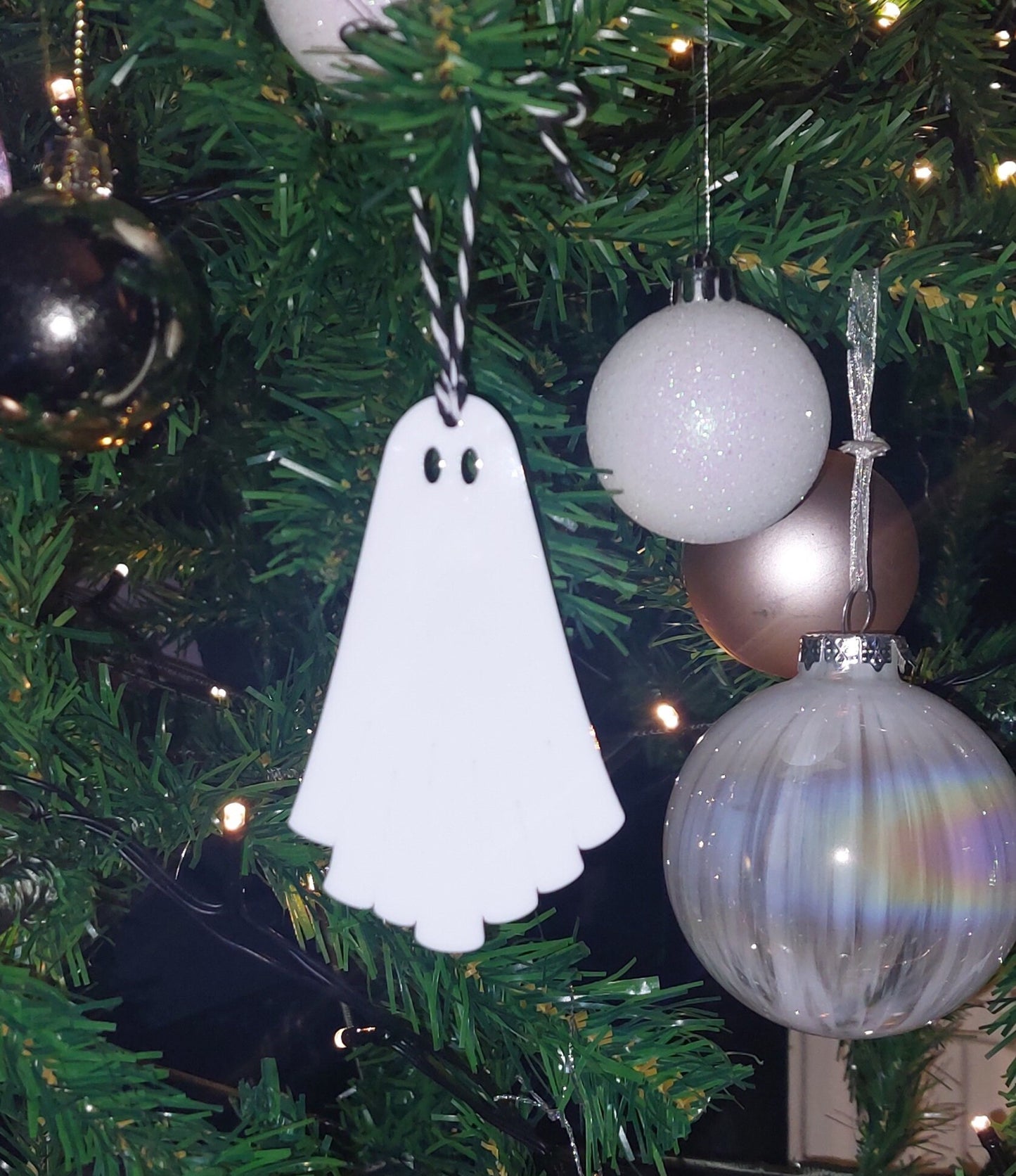 Ghost Christmas/Halloween Tree Acrylic Ornament