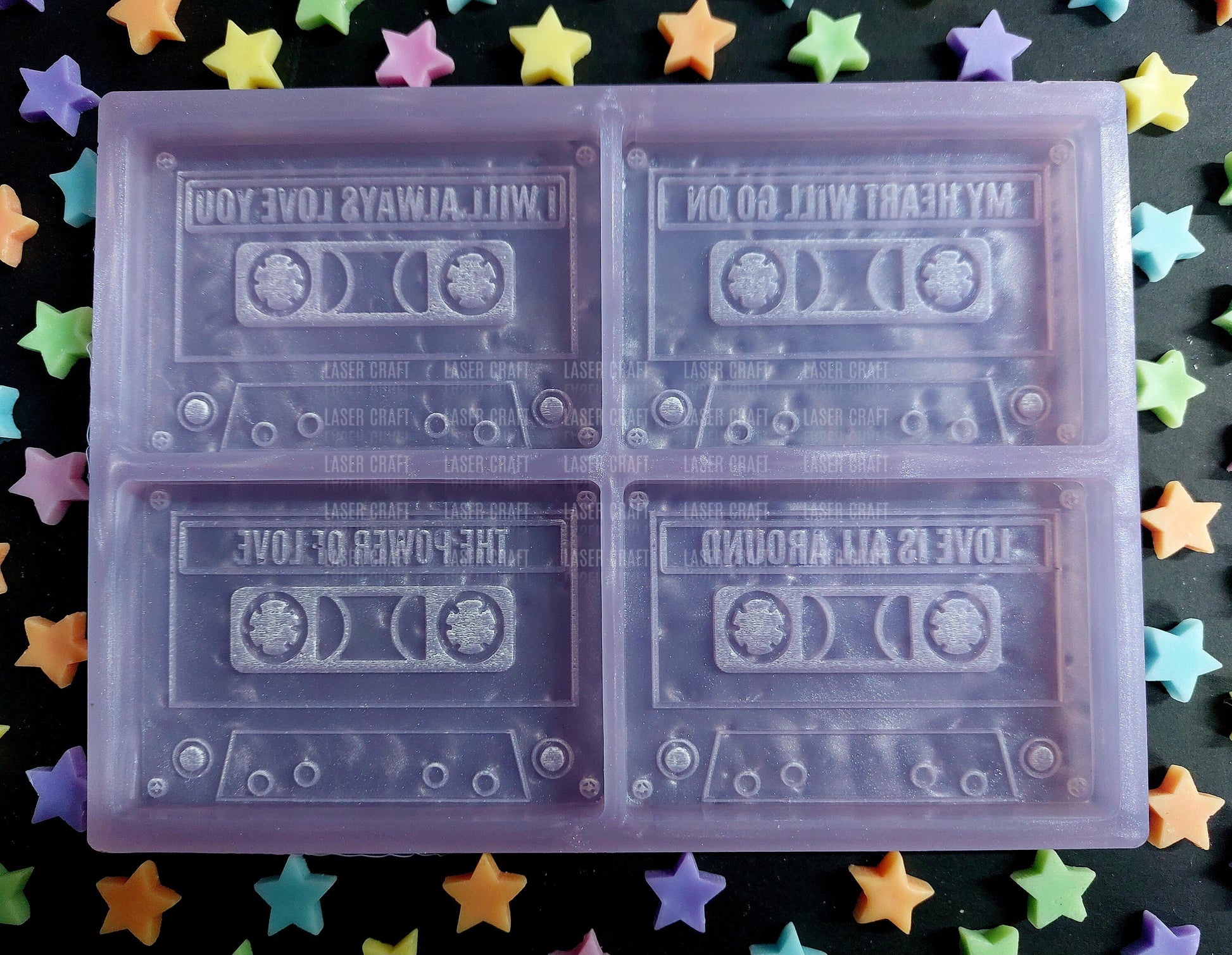 Valentines/Love Songs Cassette Tape Mould for wax, resin, soap etc