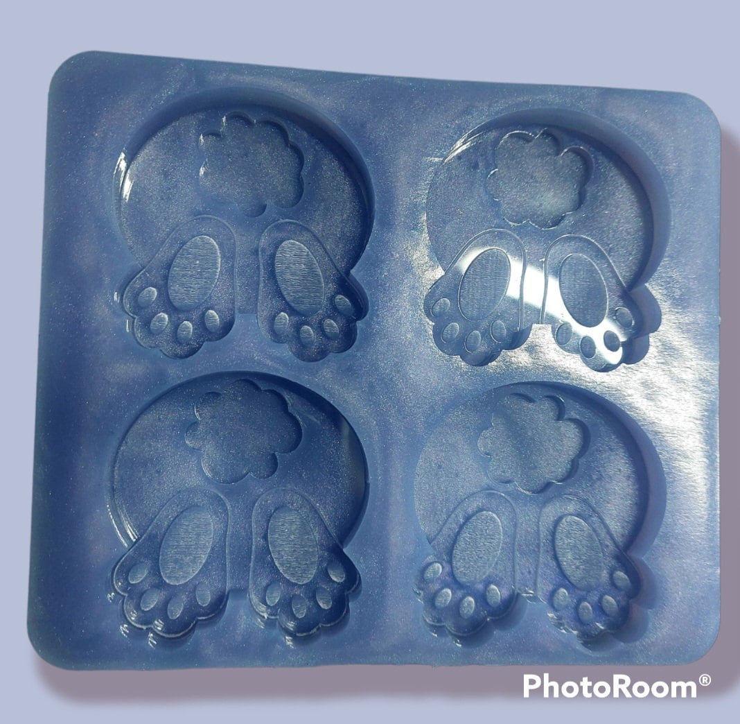 Bunny Butts 4 Cell Silicone Mould for wax resin soap