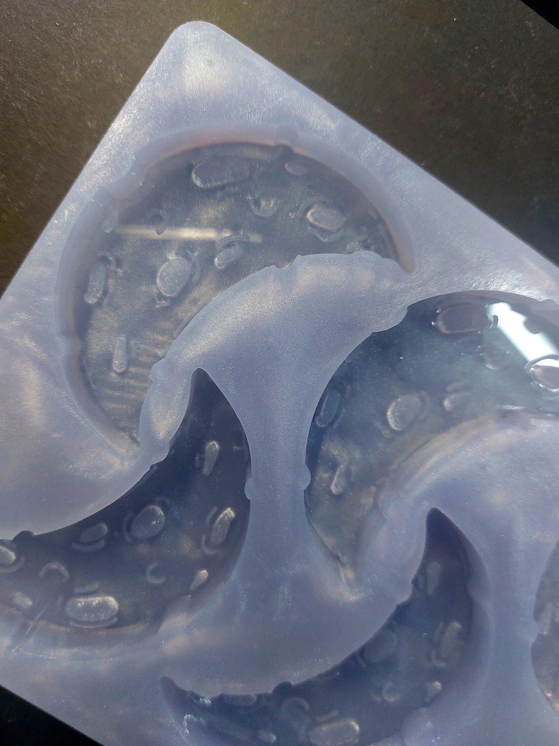 Crescent Moon 6 Cell Silicone Mould for wax resin soap