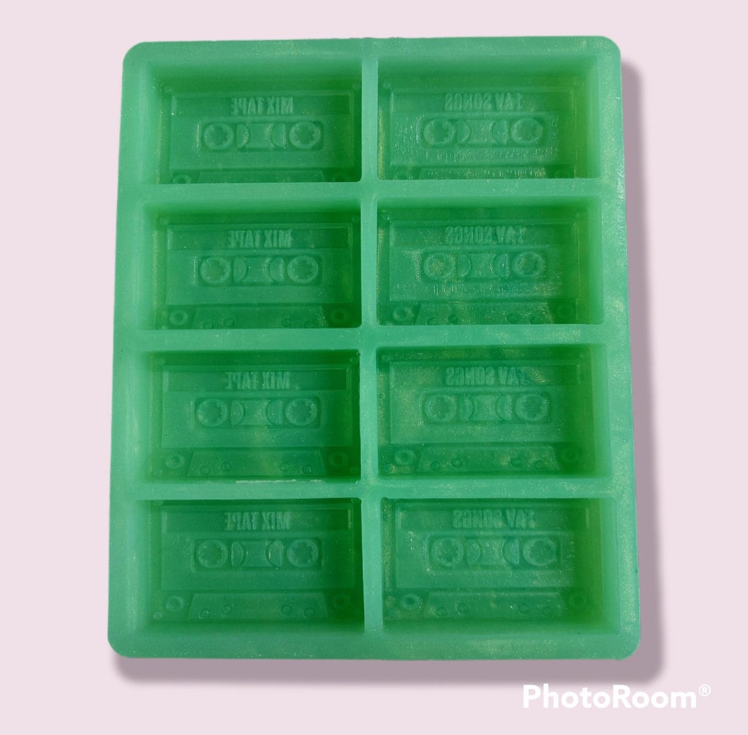 Cassette Tape 8 Cell Silicone Mould for wax, resin, soap