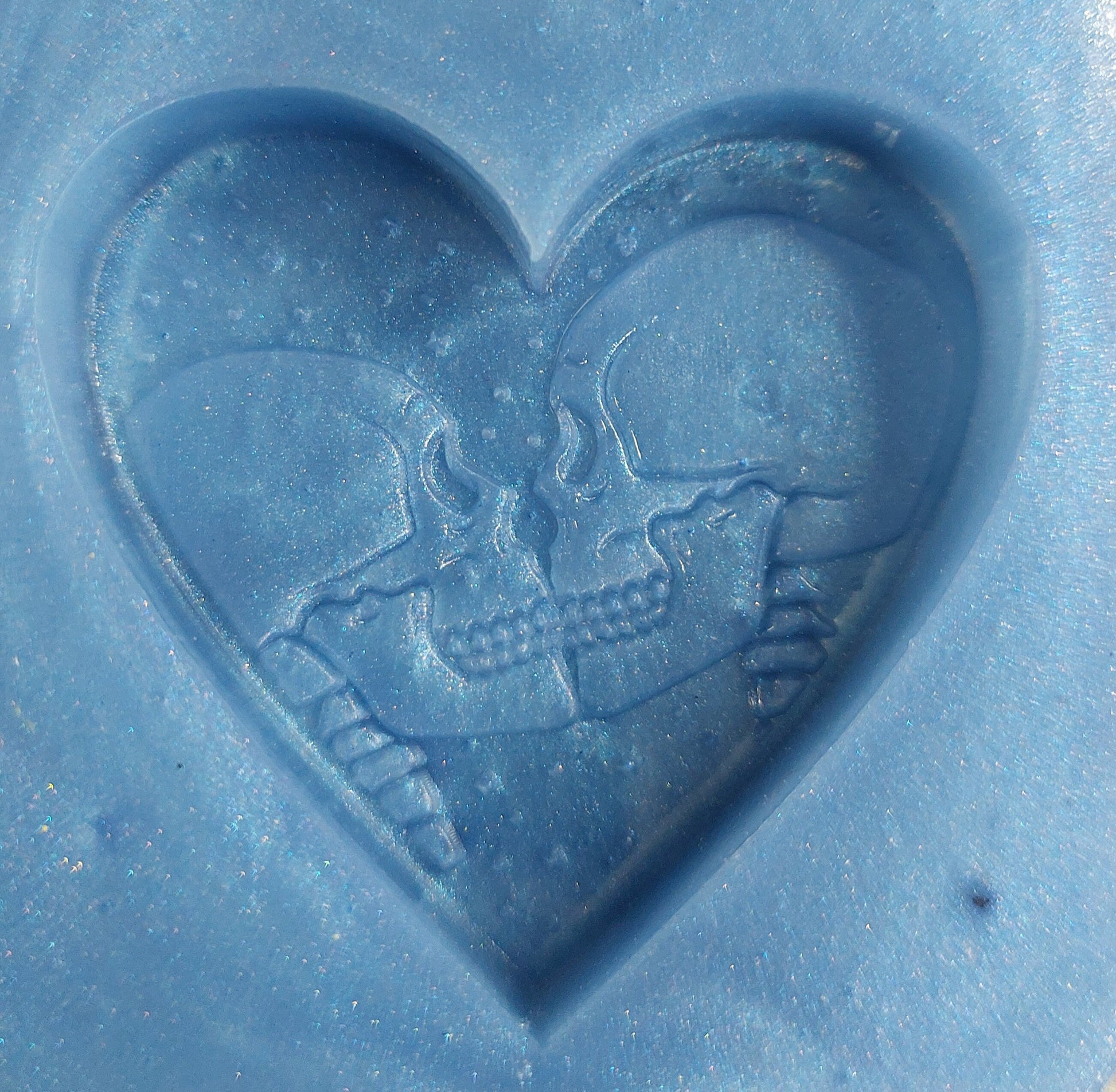 Skull Hearts 6 Cell Silicone Mould for wax, resin, soap