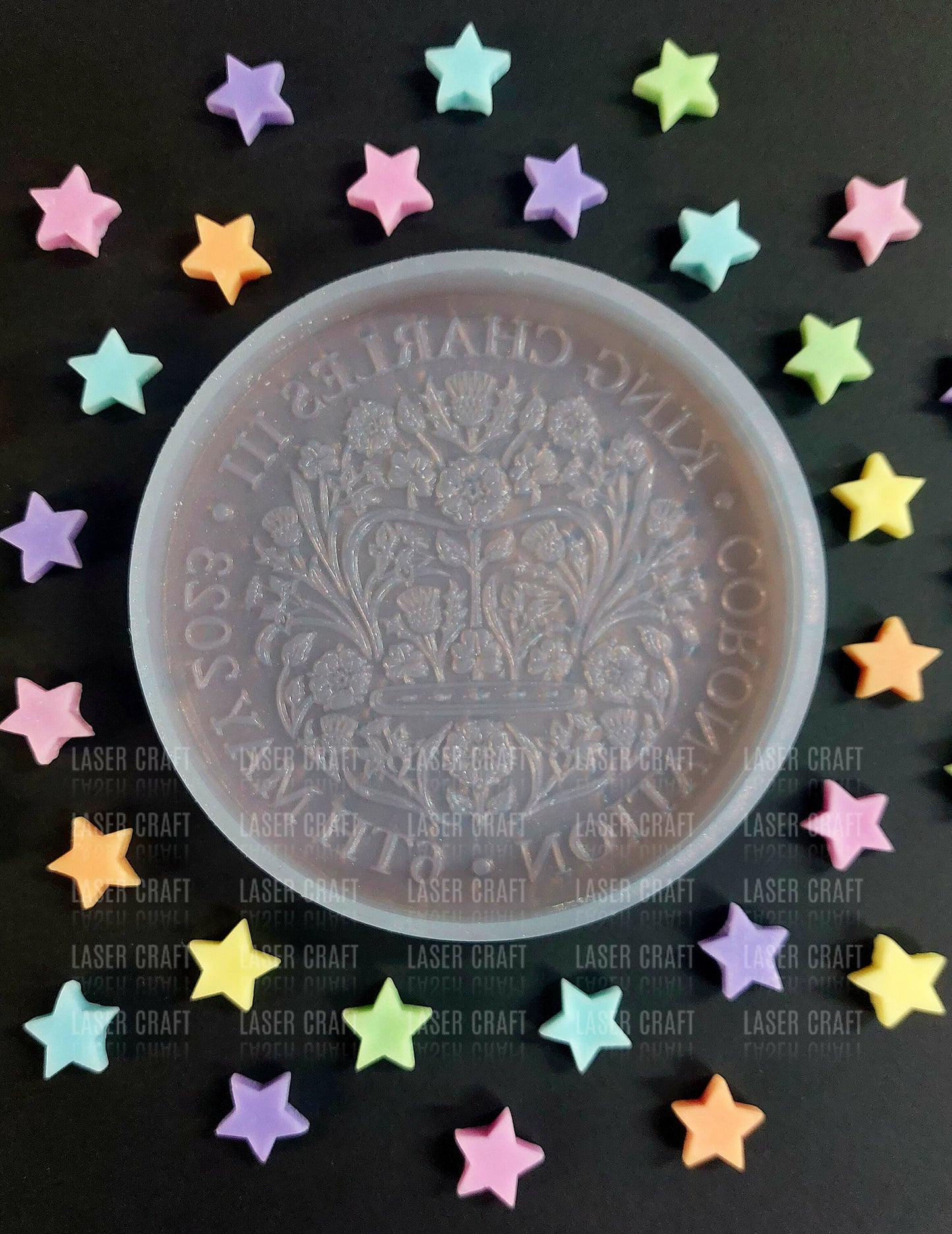 King Coronation Small Disc Mould for wax, resin, jesmonite etc