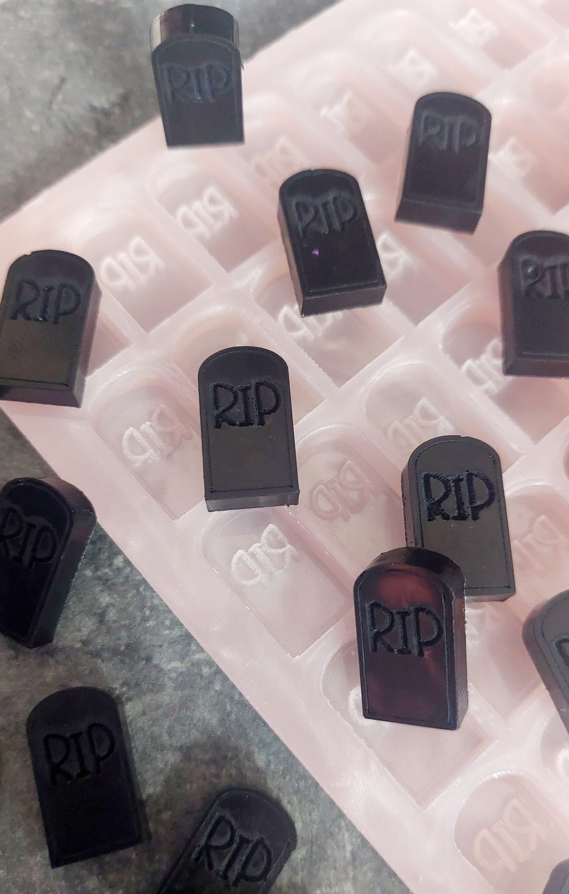 RIP Headstones Scoopable Silicone Mould for wax, resin, soap etc