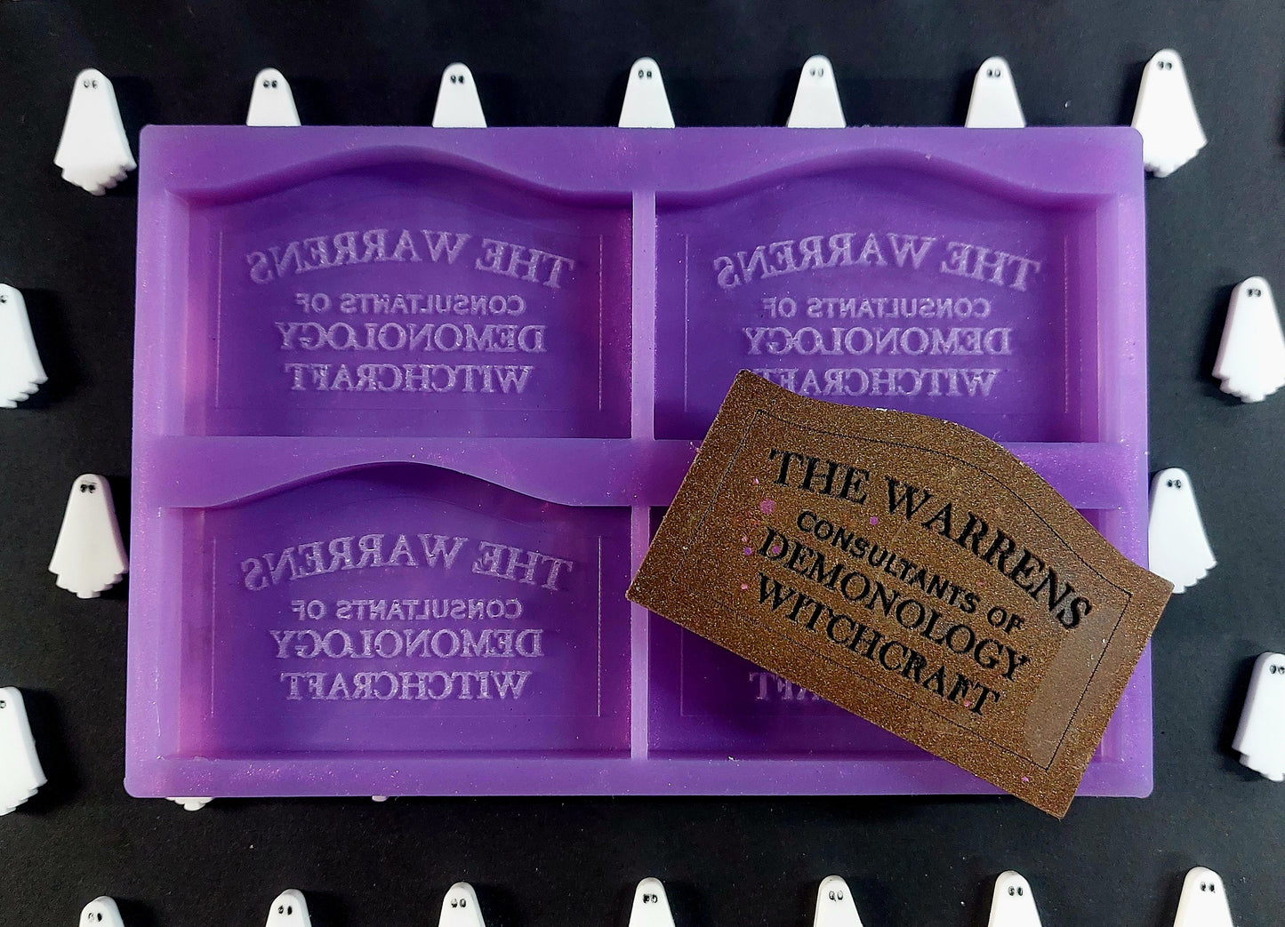 Creepy Sign 4 cell Silicone Mould for wax resin soap etc