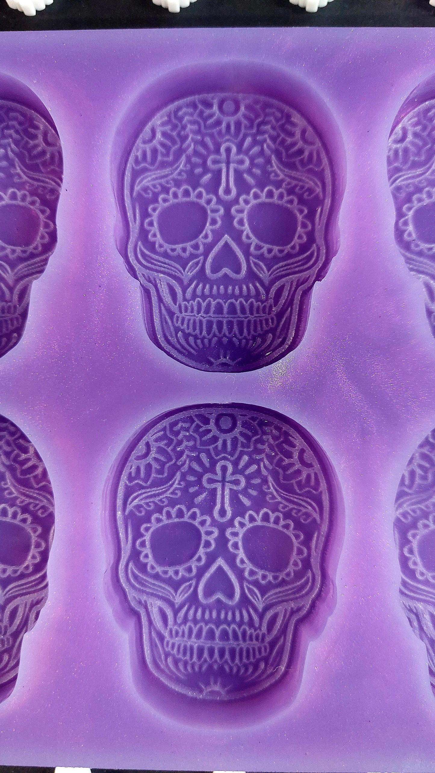 Sugar Skull 6 cell Silicone Mould for wax resin soap etc