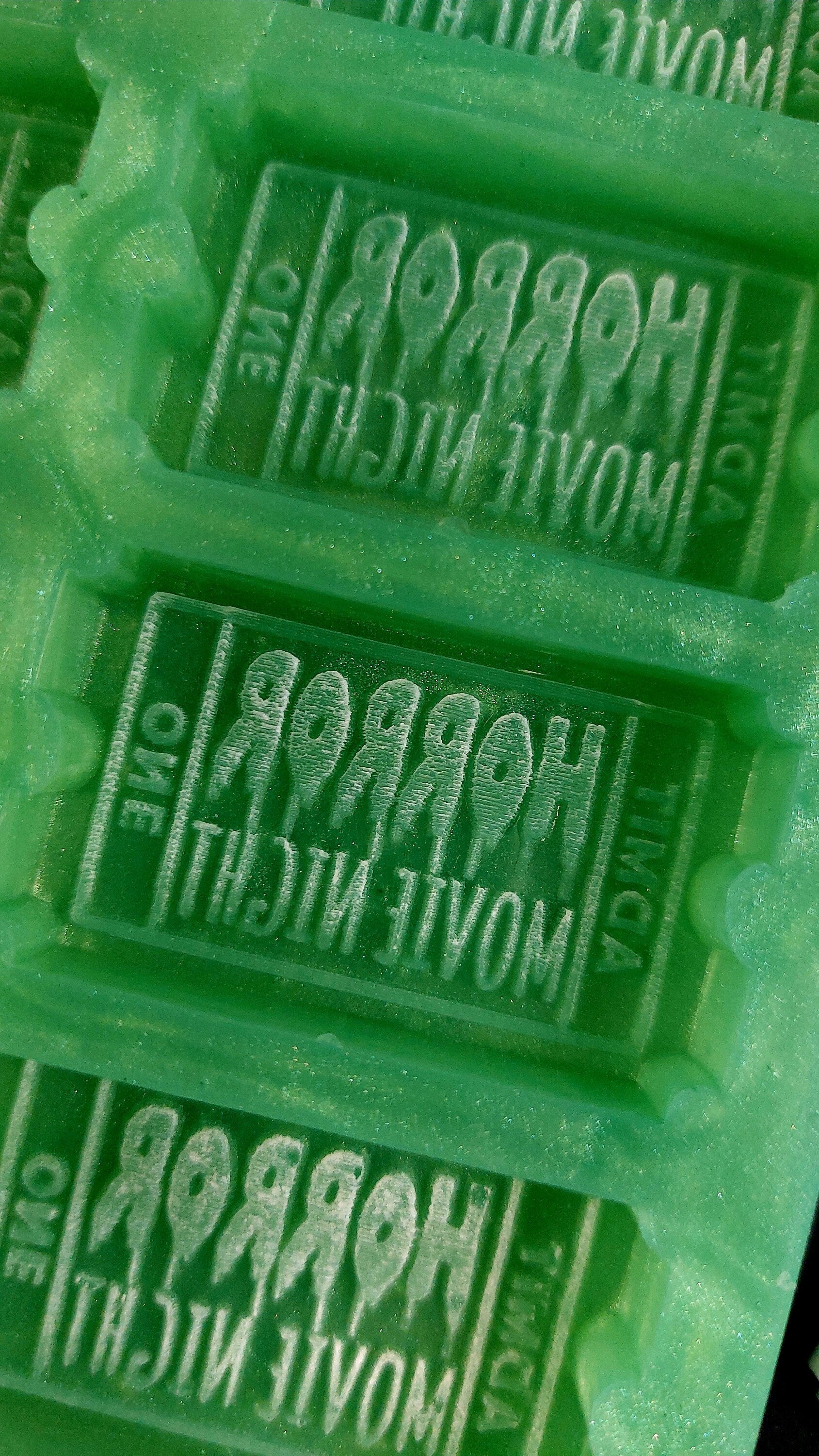 Horror Movie Ticket 8 Cell Silicone Mould for wax, resin and more (HBbox size)