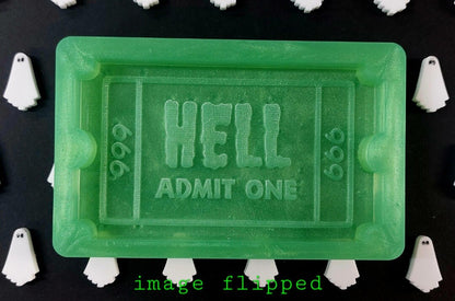 Hell Admit One Ticket Silicone Mould for wax, resin and more