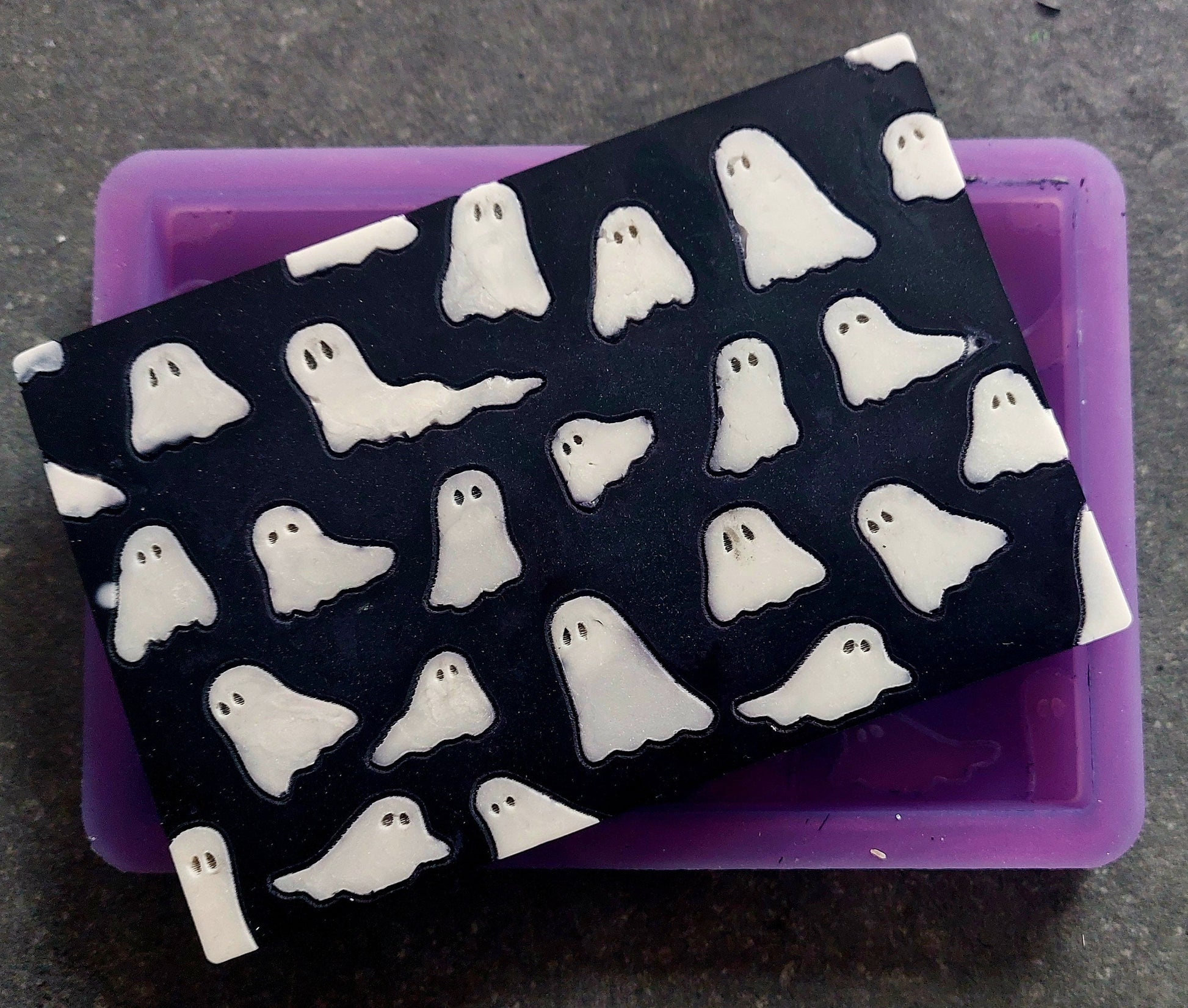 Ghost Silicone Mould for wax resin soap etc (small slab)