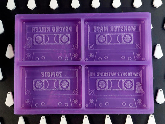 Halloween Songs Cassette Tape Mould for wax, resin, soap etc