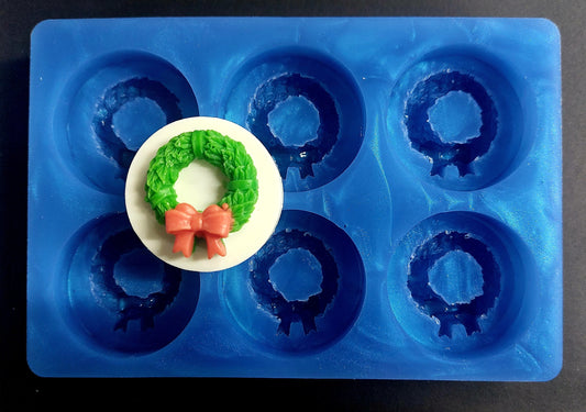 Christmas Wreath Tops Silicone Mould for wax, resin, jesmonite, soap etc