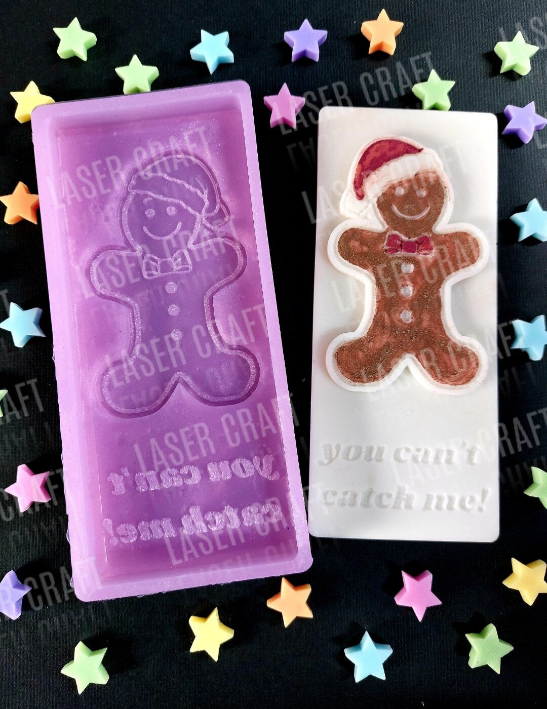 Gingerbread Man Snap Bar Silicone Mould For Wax