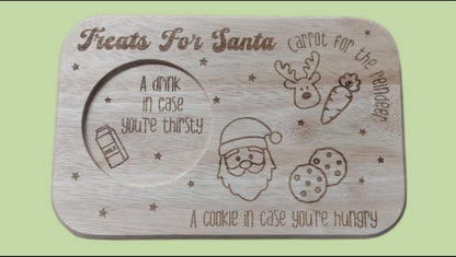 Santa Cookie and Milk Treat Board (Personalisation available)