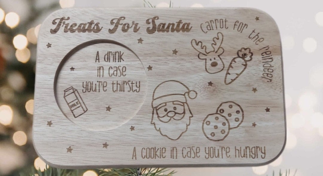 Santa Cookie and Milk Treat Board (Personalisation available)