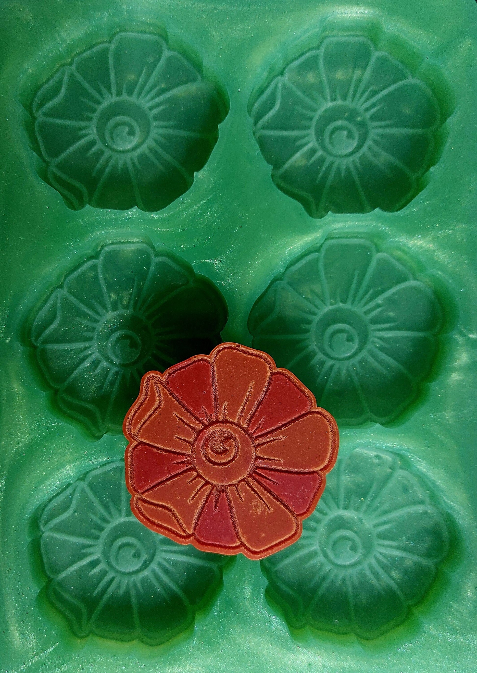 Eyeball Flower 6 Cell Silicone Mould for wax resin soap etc
