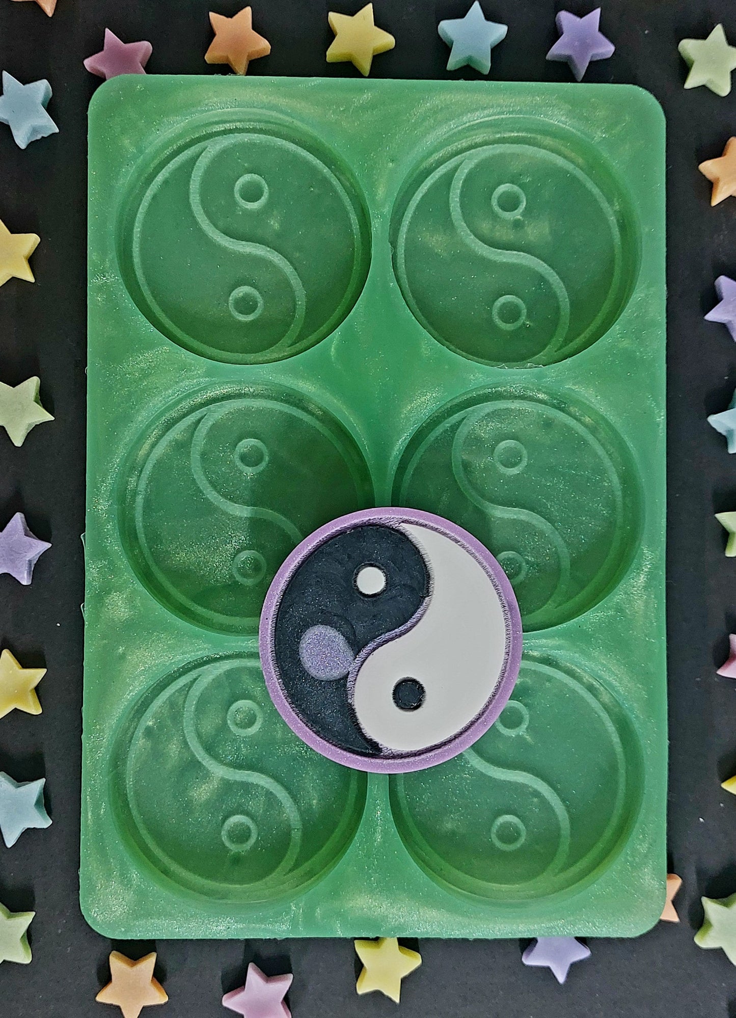 Yin and yang 6 Cell Silicone Mould for wax resin soap etc