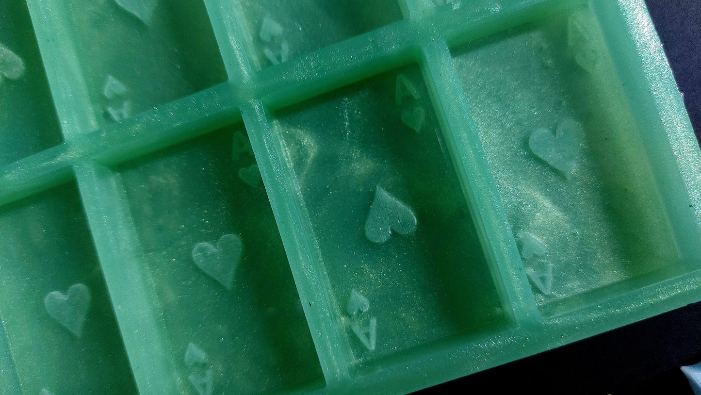 Ace of Hearts 8 Cell Silicone Mould for wax, resin, soap etc (HB box sized)