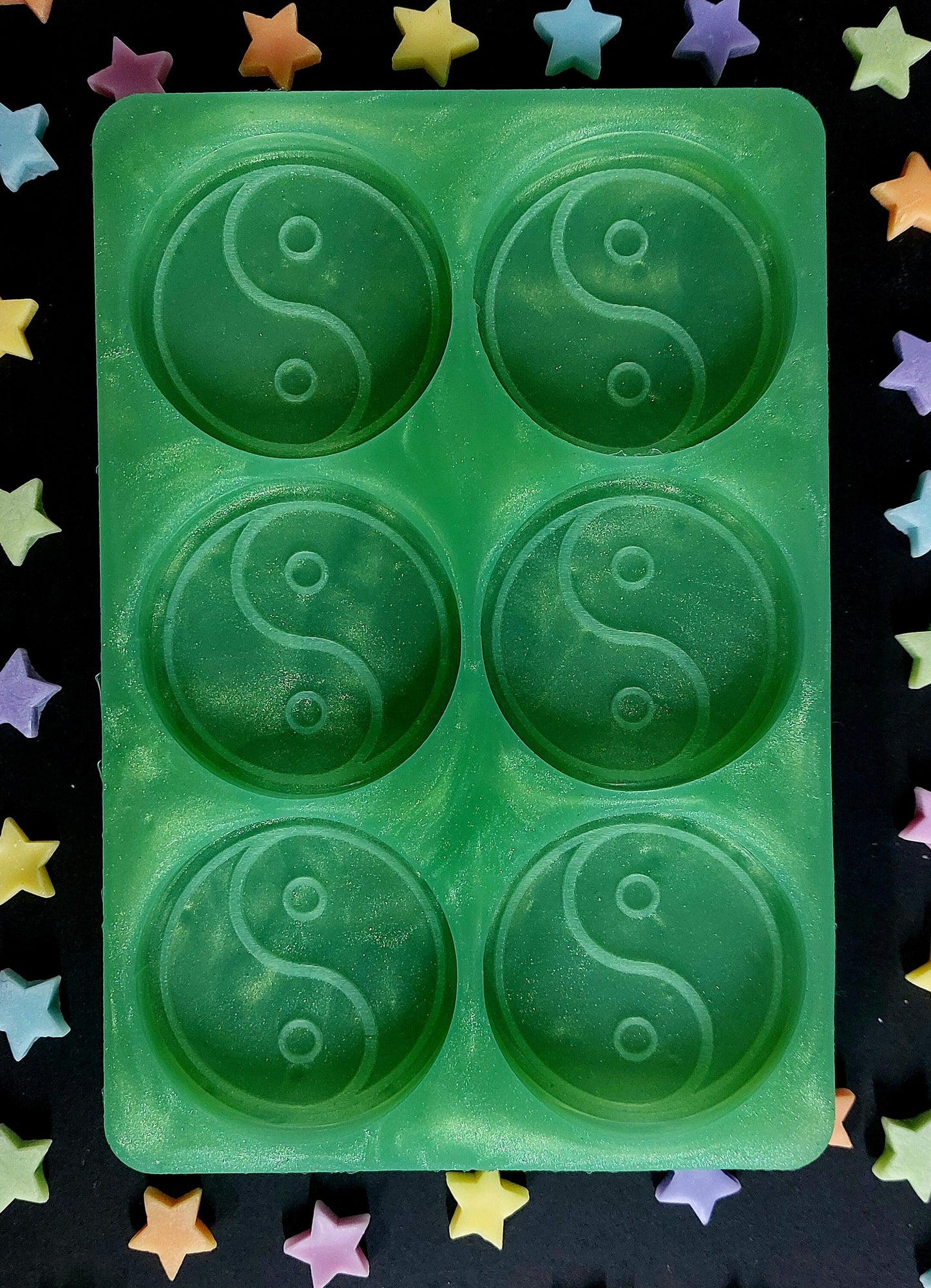 Yin and yang 6 Cell Silicone Mould for wax resin soap etc