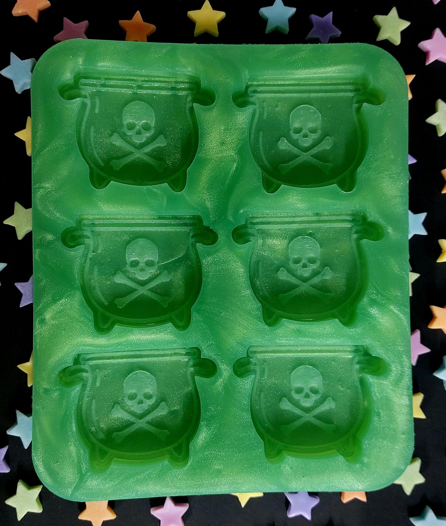 Cauldron 6 Cell Silicone Mould for wax resin soap etc