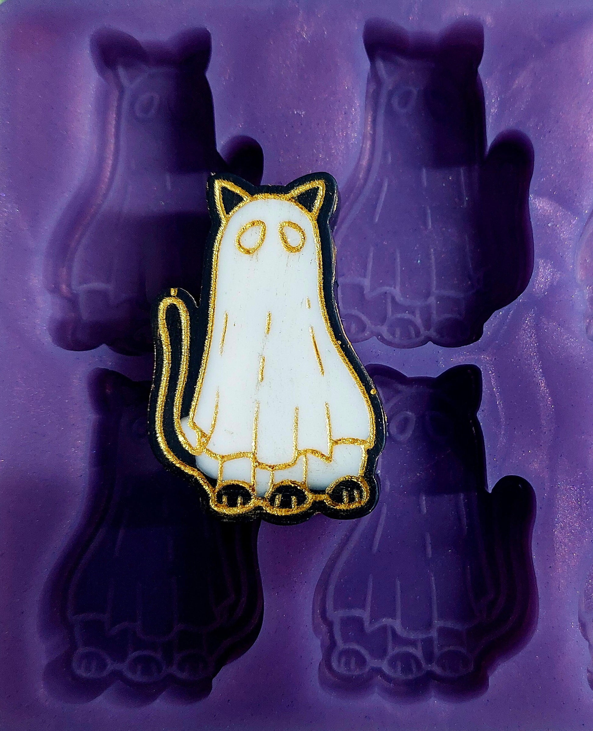 Ghost Cat 6 Cell Silicone Mould for wax, resin and more